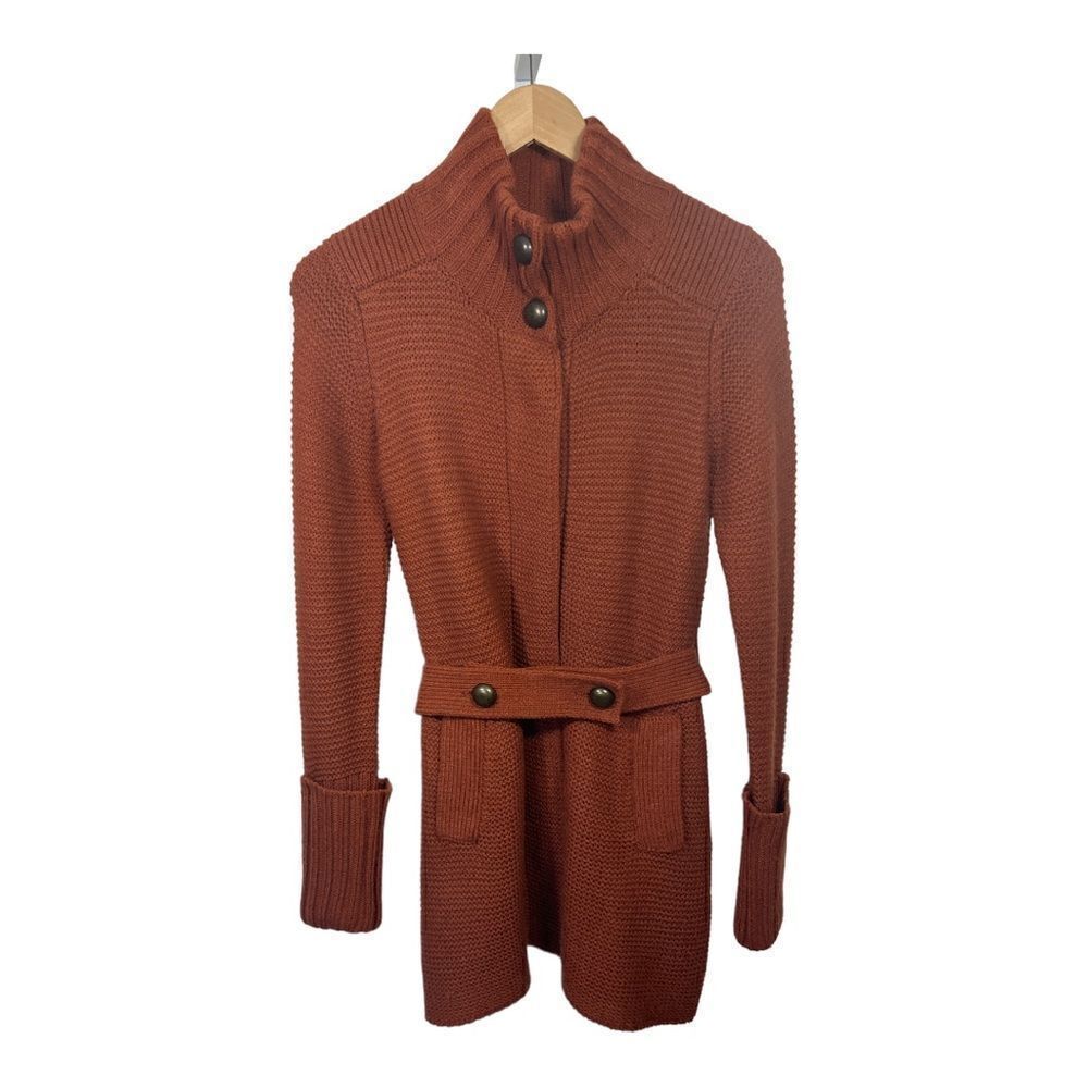 DEX Women’s Belted Sweater Coat/Cardigan Brown/Orange Size Extra Small